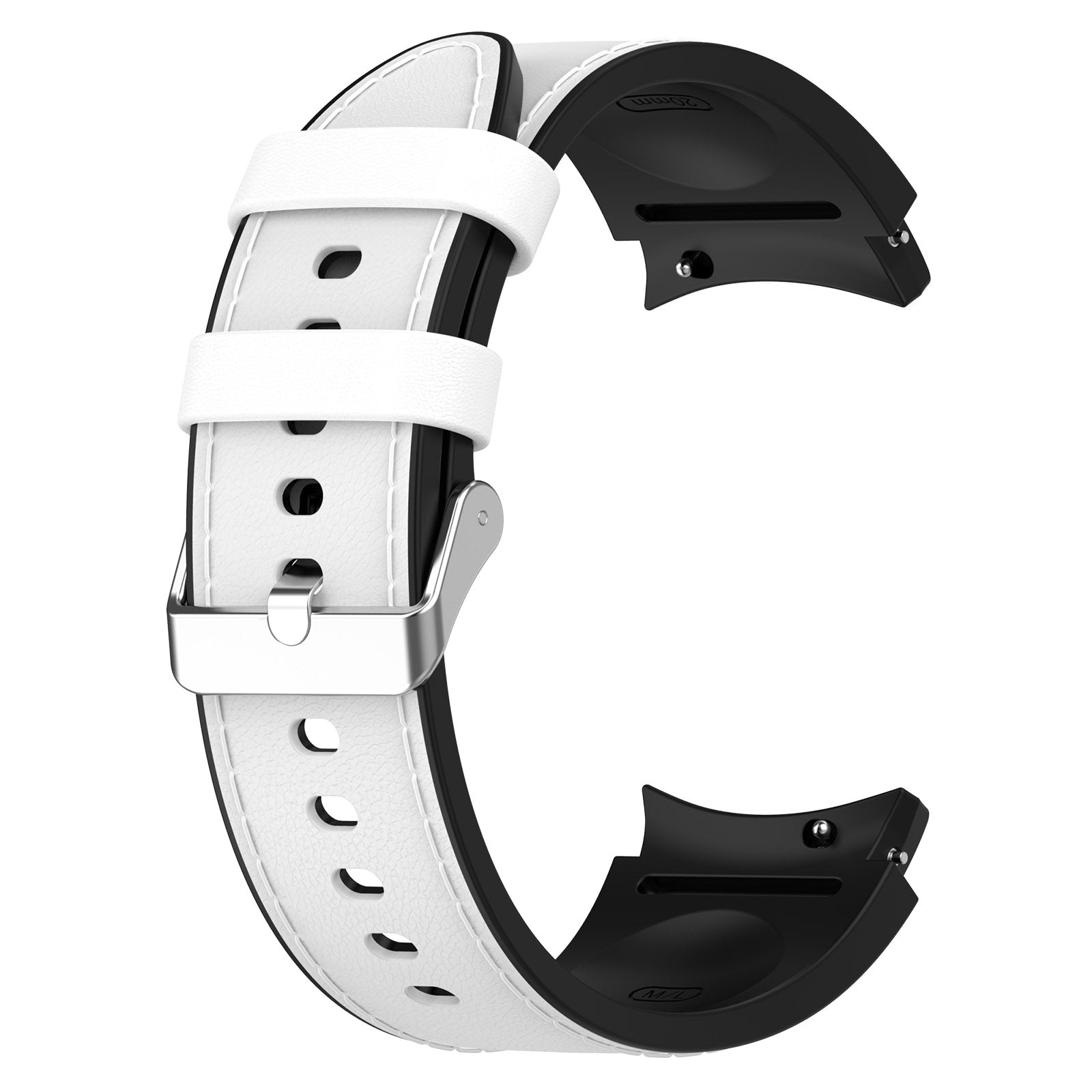 SGW Watch Band for Samsung Galaxy Watch6 Watch6 Classic Watch 5 Watch 5 Pro Watch4 Watch4 Classic PU Leather Coated Silicone Wrist Strap with Silver Buckle SGW Watch Band for Samsung Galaxy Watch6 Watch6 Classic Watch 5 Watch 5 Pro Watch4 Watch4 Classic PU Leather Coated Silicone Wrist Strap with Silver Buckle